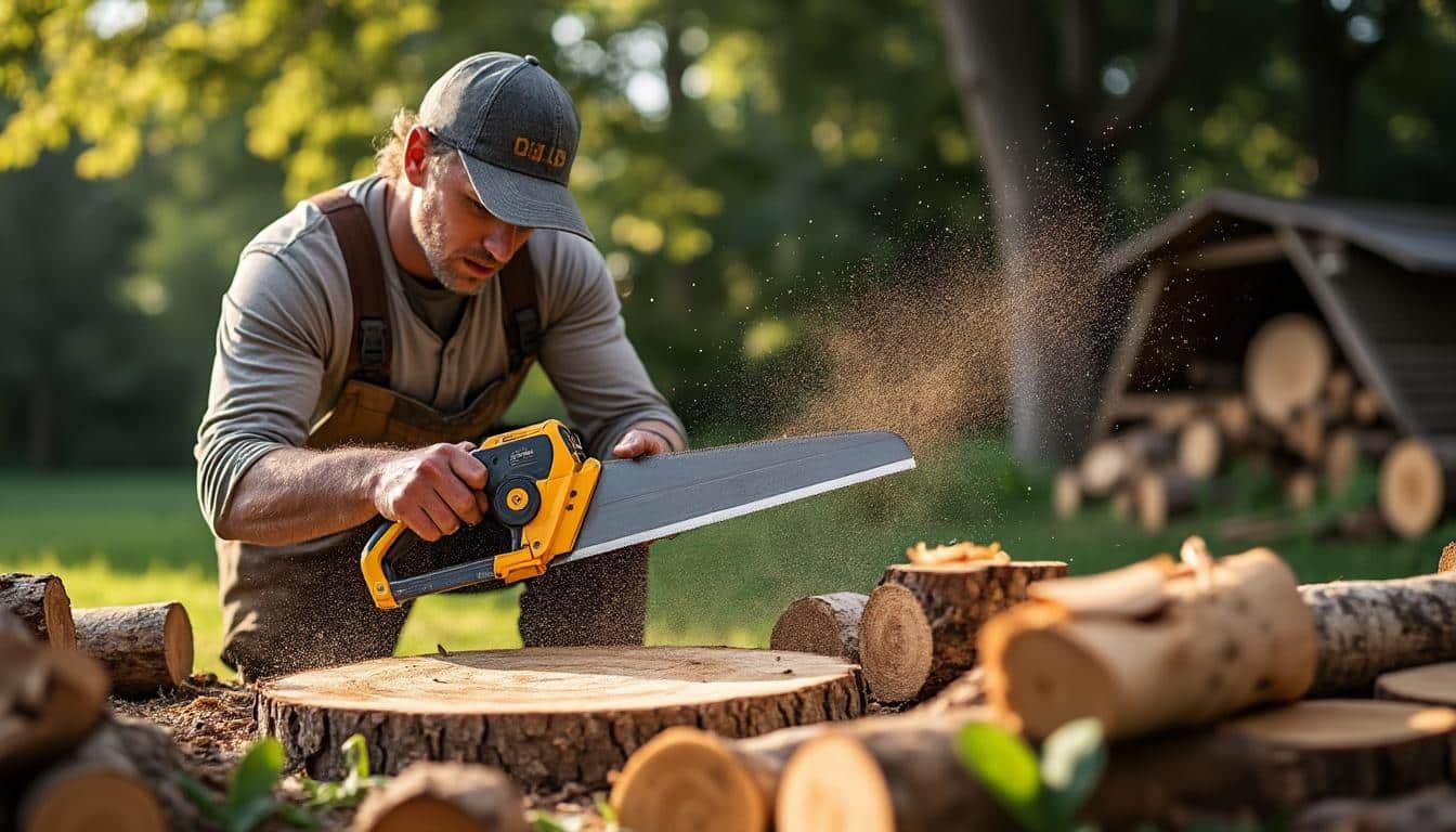 Illustration: Pourquoi choisir une scie Rabaud pour vos travaux de bois en extérieur ?