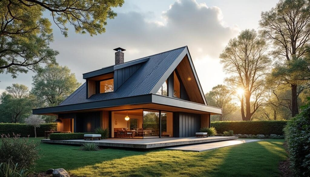 Toiture à deux pans inversés : design, avantages et conseils clés