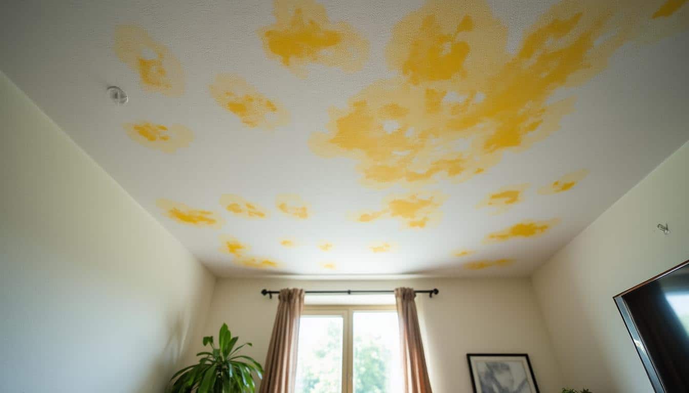 Illustration: Causes principales et origines des taches jaunes au plafond ou sur les murs